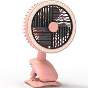 img 4 attached to 🌬️ Versatile Pink Portable Clip on Fan: Battery Operated, USB Rechargeable, LED Light, 3 Speeds - Perfect for Camping, Treadmill, Home, Office