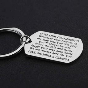img 1 attached to 🎁 Cherished Moments: Personalized Keychain for Grandson - Perfect Gifts from Grandparents for Graduation or Birthday