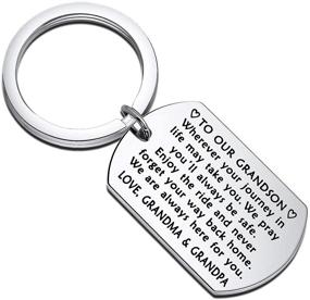 img 4 attached to 🎁 Cherished Moments: Personalized Keychain for Grandson - Perfect Gifts from Grandparents for Graduation or Birthday