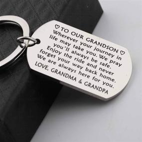 img 2 attached to 🎁 Cherished Moments: Personalized Keychain for Grandson - Perfect Gifts from Grandparents for Graduation or Birthday