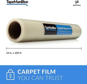 img 3 attached to 🔒 Premium Carpet Protection Film - 24" x 200' Roll, Made in the USA! Easy Unwind, Clean Removal, Strong & Durable Carpet Protector. Clear Self-Adhesive Surface Protective Film.