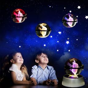 img 1 attached to 🔮 Room Decor Lamp - 3D Crystal Ball Night Light with 7 Color Change, Ideal Christmas and Birthday Gifts for Children-Girls