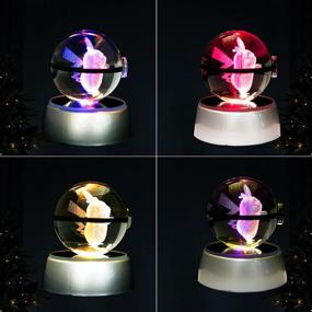 img 3 attached to 🔮 Room Decor Lamp - 3D Crystal Ball Night Light with 7 Color Change, Ideal Christmas and Birthday Gifts for Children-Girls