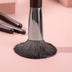 img 2 attached to 🎨 Compact 5pcs Vegan Makeup Brush Set with Bag - Premium Wood Handle Brushes for Flawless Makeup Application