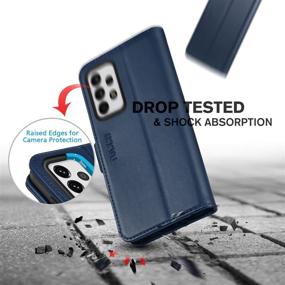 img 1 attached to 📱 TUCCH Galaxy A52 Wallet Case with TPU Shockproof Interior: 5G & 4G, Stand, RFID Credit Card Holder, Magnetic PU Leather Flip Cover for Galaxy A52 6.5-Inch 2021, Dark Blue