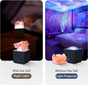 img 3 attached to Enhance Your Bedroom with the Galaxy Projector Star Light Crystal Salt Lamp 2 in 1 Night Light - Himalayan Rock Colors LED, 3D Aurora Ceiling Bedroom Decor - Remote Control, Timer & Gift for Party Girls, Boys & Baby