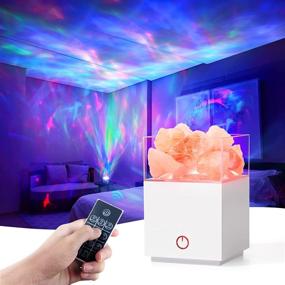 img 4 attached to Enhance Your Bedroom with the Galaxy Projector Star Light Crystal Salt Lamp 2 in 1 Night Light - Himalayan Rock Colors LED, 3D Aurora Ceiling Bedroom Decor - Remote Control, Timer & Gift for Party Girls, Boys & Baby