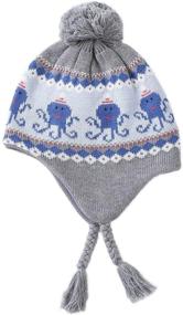 img 3 attached to 🎩 Warm and Cozy: Connectyle Toddler Baby Earflaps Winter Hat with Fleece Lining - Knit Kids Beanie Hat