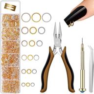 🔧 nail art dangle charm piercing tool kit: 1014 pieces with 6 sizes jump rings, jump ring open close tool, pliers, and tweezers for jewelry making supplies logo