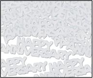 silver fanci-fetti anniversary party accessory - celebrate with 0.5 oz/pkg, 1 count logo