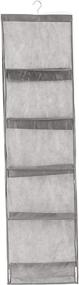 img 3 attached to 👜 HOMZ 10-Pocket Hanging Closet Purse Organizer: Grey & Clear Storage Solution