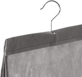 img 1 attached to 👜 HOMZ 10-Pocket Hanging Closet Purse Organizer: Grey & Clear Storage Solution