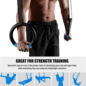 img 1 attached to 💪 ZELUS Gymnastic Rings: Adjustable Straps, Steel Buckles for Ultimate Workout, Strength Training, Pull-Ups, and Dips