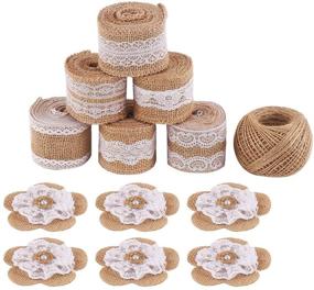 img 4 attached to DECORA Natural Burlap Ribbons Wedding