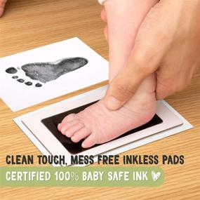 img 3 attached to Jet Black Baby Footprint & Handprint Ink Pad - 2-Pack Clean Touch Hand 👣 and Foot Print Keepsake Ink Pads - Paw Stamp Print - Newborn Baby Stamp Pad Kits
