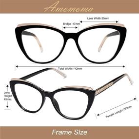 img 1 attached to 👓 AMOMOMA Модные очки для чтения Cat Eye TR90 с блокировкой синего света для женщин, компьютерные очки 1.5 2.0 - Стильные оправы AM6043