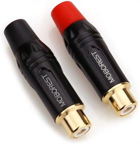 img 1 attached to MOBOREST RCA Female Plug Adapter Audio Phono Gold Plated Solder 24K Gold Speaker Plugs RCA Jack Cable Connector Adapter (1 Black 1Red)