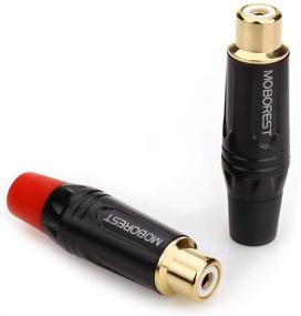 img 3 attached to MOBOREST RCA Female Plug Adapter Audio Phono Gold Plated Solder 24K Gold Speaker Plugs RCA Jack Cable Connector Adapter (1 Black 1Red)