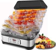 🍎 cusimax food dehydrator machine - digital timer & led temperature control for beef jerky fruits meat herbs vegetables maker, 5 bpa-free trays (sliver) логотип