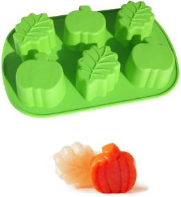 img 4 attached to X-Haibei Autumn Fall Decorative Lotion Bar Soap Pumpkin Leaf Cake 🍂 Ice Cream Chocolate Jello Silicone Mold - Unique 3oz Per Cell Design