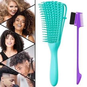 img 4 attached to Detangling Brush for Natural Black Hair: Tame Your Kinky, Wavy, Curly, and Coily Tresses with Ease – Perfect for Afro American/African Textured 3a to 4c Hair Types (Green)