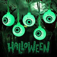 👀 jmexsuss 30 led halloween eyeball decoration lights - battery operated with remote, 8 modes waterproof string lights - ideal for indoor outdoor halloween party decorations (green) логотип