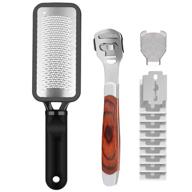 🦶 ultimate foot scraper pedicure supplies: professional heel file, grater, and callus remover with 10 blades logo