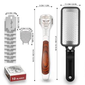 img 3 attached to 🦶 Ultimate Foot Scraper Pedicure Supplies: Professional Heel File, Grater, and Callus Remover with 10 Blades