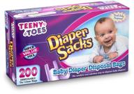 👶 [200 count] teeny toes fresh fragrance diaper sacks - effective waste bags with tight tie closure, eliminates odor, ideal for walks, home, nursery, or cars - 1 pack logo
