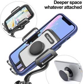 img 1 attached to 📱 Enhanced Adjustability & Sturdy Stability: TOPGO Cup Holder Phone Mount for Car - Grey, Suitable for iPhone, Samsung, and Other Smartphones