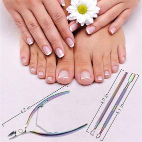 img 1 attached to 💅 P2P Nails Cuticle Trimmer Set: Premium Stainless Steel Tools for Pro Pedicures & Manicures, Nail Nipper, Dual End Pusher & Polish Scraper