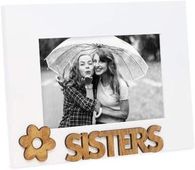 img 4 attached to 🖼️ Issac Jacobs Sisters Picture Frame: White Wood Sentiments, 4x6 inch, Tabletop Display - A Perfect Photo Gift for Family