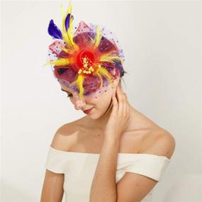 img 3 attached to 🌼 Fascinator Vintage Derby Headband Yellow: A Must-Have Women's Accessory for Special Occasions