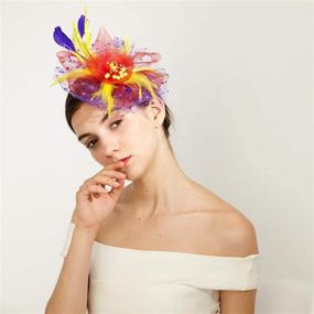 img 2 attached to 🌼 Fascinator Vintage Derby Headband Yellow: A Must-Have Women's Accessory for Special Occasions