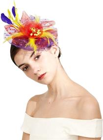 img 4 attached to 🌼 Fascinator Vintage Derby Headband Yellow: A Must-Have Women's Accessory for Special Occasions