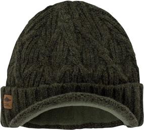 img 1 attached to Stay Warm in Style with the Coal Yukon Cable Knit Wool Brim Visor Beanie Winter Hat