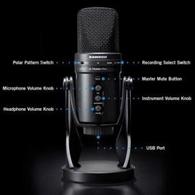 img 2 attached to 🎤 Samson G-Track Pro Professional USB Condenser Microphone: High Quality Audio Recording with Audio Interface in Sleek Black Design