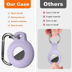 img 1 attached to 🔮 Koaichi AirTag Case - Scratch-Resistant Silicone Cover with Carabiner, Easy to Carry - Light Purple