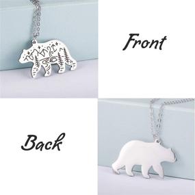 img 2 attached to 🐻 VASSAGO Stainless Steel Cute Polar Bear Pendant Necklace - Engraved Mountain Forest Star Cabin Design - Nature Inspired Animal Elements Charm - Silver Chain Gifts for All Genders and Ages