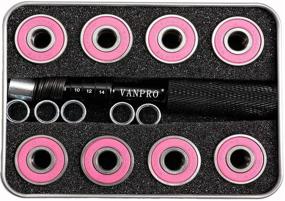 img 2 attached to 🛹 Enhance Your Skateboarding Performance with vanpro 608RS Electric Skateboard Longboards Bearing Set, Snow Rose Red