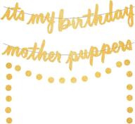 golden glitter dog birthday banner | puppy party decorations, dog's 1st birthday banner, it's my birthday mother puppers banner | puppy dog birthday party supplies логотип