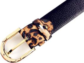 img 1 attached to 🐆 Stylish Plus Size Women Leopard Belts - Versatile Leather Belt for Jeans, Dress Pants - Gold Removable Buckle