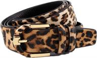 🐆 stylish plus size women leopard belts - versatile leather belt for jeans, dress pants - gold removable buckle logo