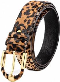 img 3 attached to 🐆 Stylish Plus Size Women Leopard Belts - Versatile Leather Belt for Jeans, Dress Pants - Gold Removable Buckle