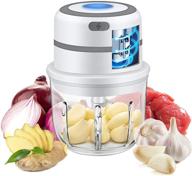 🍲 food grade glass bowl garlic chopper - easy to clean electric meat mincer and food processor dicer for garlic & vegetables, effortlessly save prep time логотип