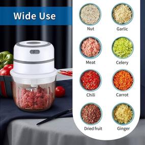 img 2 attached to 🍲 Food Grade Glass Bowl Garlic Chopper - Easy to Clean Electric Meat Mincer and Food Processor Dicer for Garlic & Vegetables, Effortlessly Save Prep Time