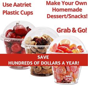 img 2 attached to 🥤 Clear Plastic Cups with Lids - 30 Sets, 9 oz Parfait Cups with Dome Lids, Disposable Party Cups for Desserts, Fruit, Ice Cream, Cupcakes, and Cold Drinks