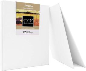 img 4 attached to 🎨 Artecho 8x10 Inch Canvas Panel Boards, Pack of 12, White Blank Canvas for Art Painting, Primed 100% Cotton, Ideal for Acrylic Pouring, Oil Paint & Artist Media