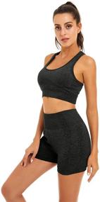 img 1 attached to 🧘 Seamless Yoga Workout Set for Women: 2 Piece Outfits with Gym Shorts and Sports Bra by Toplook