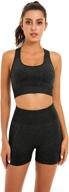 🧘 seamless yoga workout set for women: 2 piece outfits with gym shorts and sports bra by toplook logo